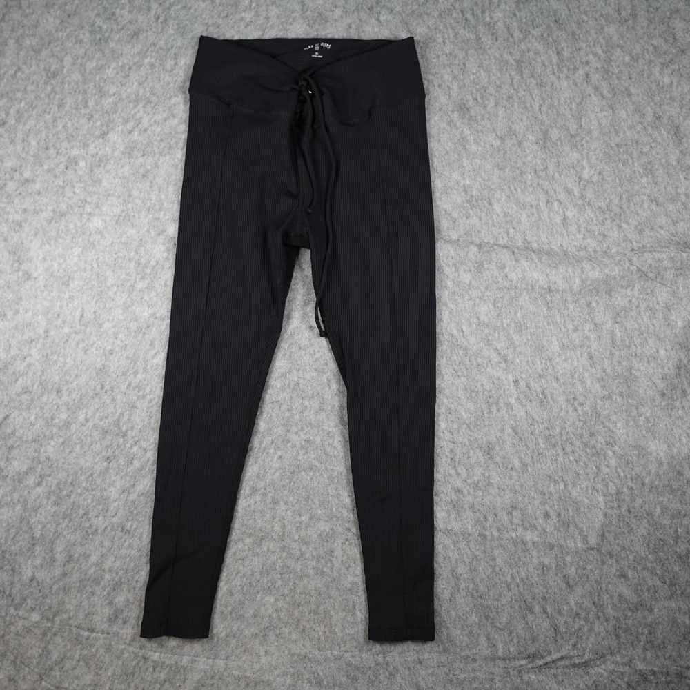 Year Of Ours Legging Women Extra Large Black Ribbed Lace Up High Waist Football